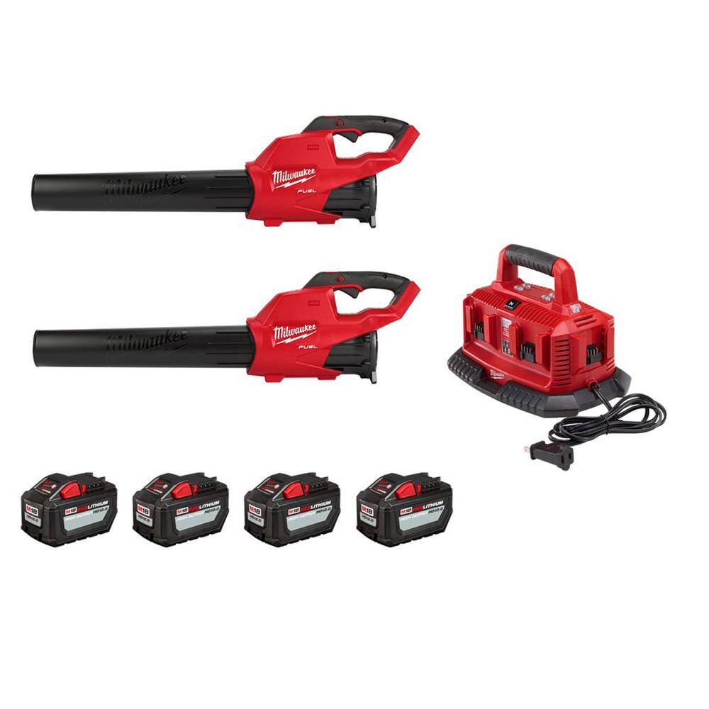 MW M18 FUEL 120 MPH 450 CFM 18V Lithium-Ion Brushless Cordless Blower Combo Kit with Batteries  Sequential Charger(2-Tool) 2724-20-2724-20-48-11-1812-48-11-1812-48