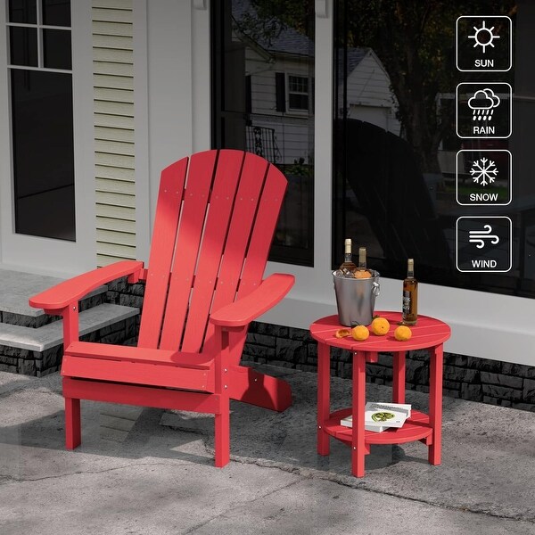 WINSOON All Weather HIPS Outdoor Side Table，Round Table