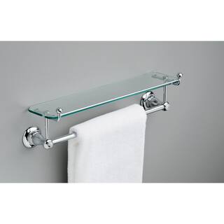 Delta Porter 18 in. Towel Bar with Glass Shelf in Chrome 78410-PC