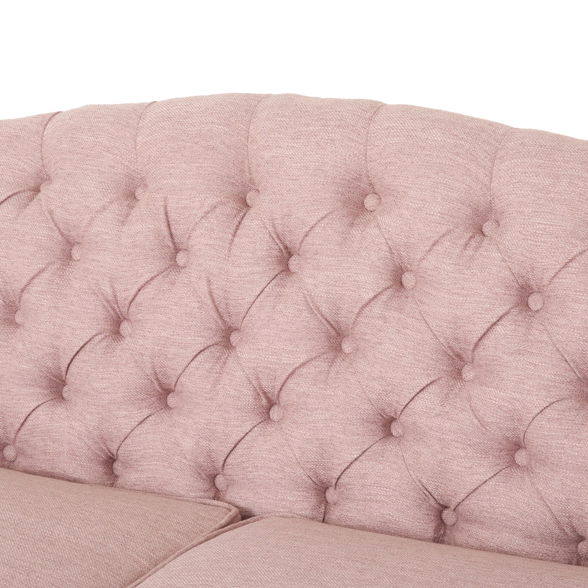 Darionna Glam Button Tufted Fabric 3 Seater Sofa