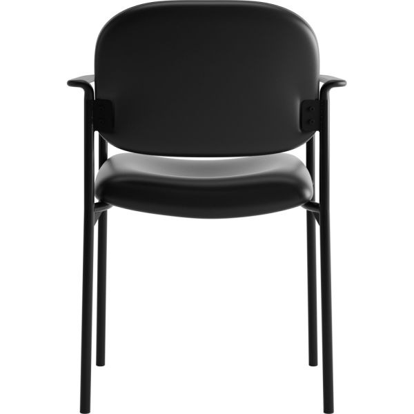 HON VL616 Stacking Guest Chair with Arms， Bonded Leather Upholstery， 23.25