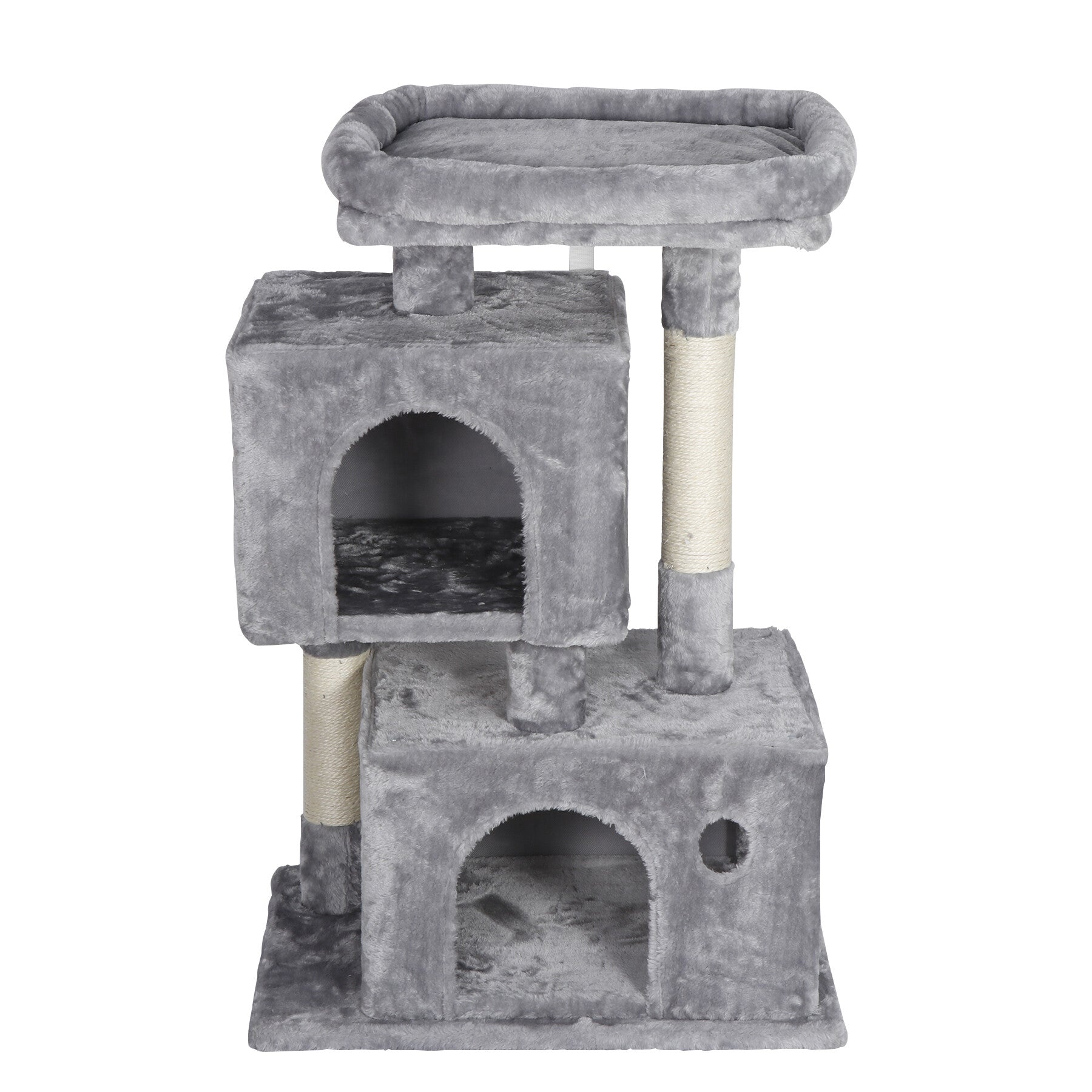 HomGarden 33.9''H Cat Tree Cat Tower for Small Medium Cats W/ Scratching Posts and Perch， Gray