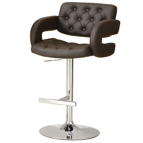 Comfortable Adjustable Height Barstool， Brown