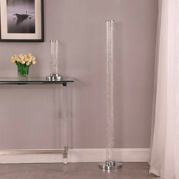 Exposed Rope LED Minari Clear Column Floor Lamp