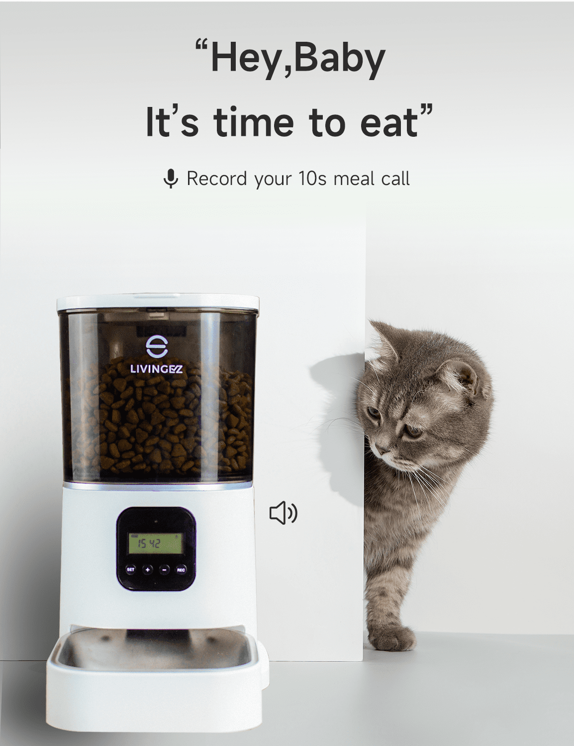 Livingez Smart Automatic Pet Feeder for Cats and Dogs，6L