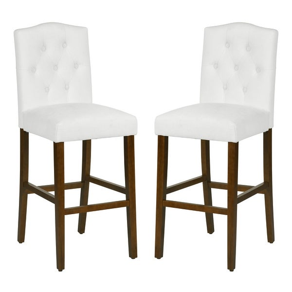 Set of 2 Traditional Upholstered High Stools，