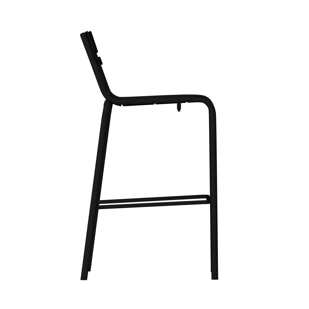 Modern Commercial Grade 2 Slat Indoor/Outdoor Steel Bar Stool