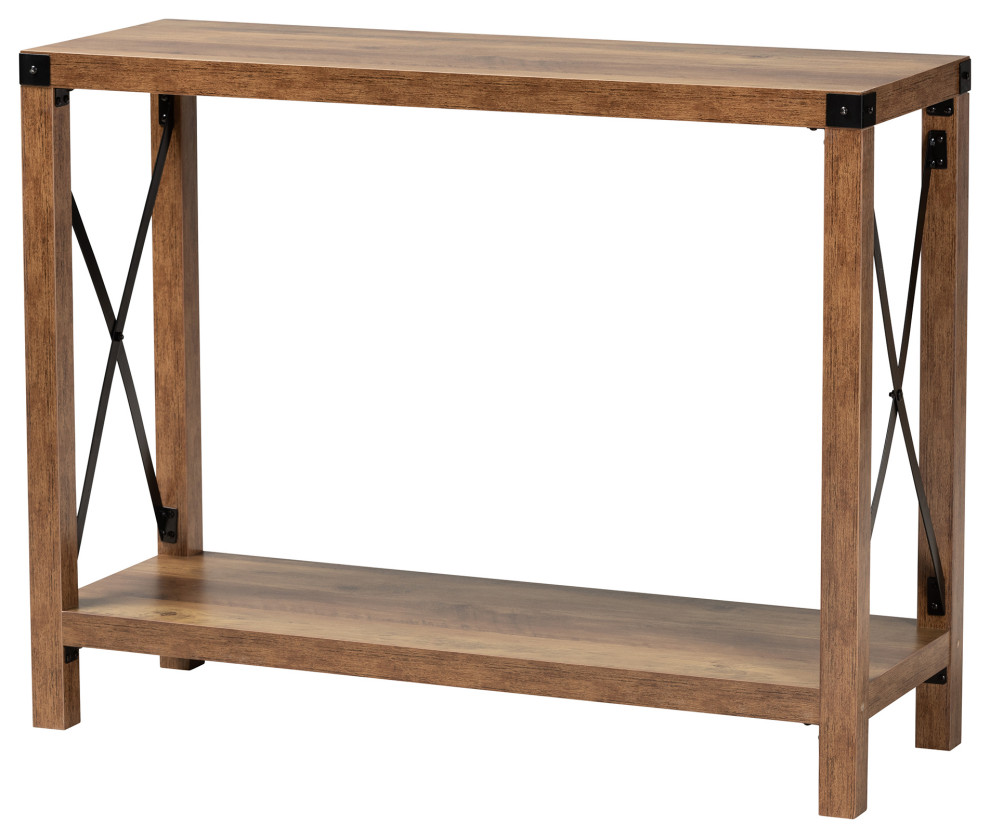 Reese Natural Brown and Black Console Table   Industrial   Console Tables   by Baxton Studio  Houzz