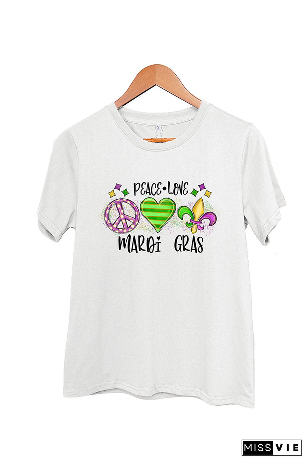 Mardi Gras Short Sleeve Graphic Tee Wholesale