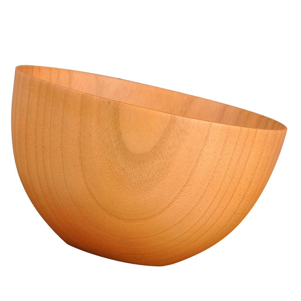 Wooden Salad Bowl， Food Safe Round Wood Bowl Traditional Japanese Style