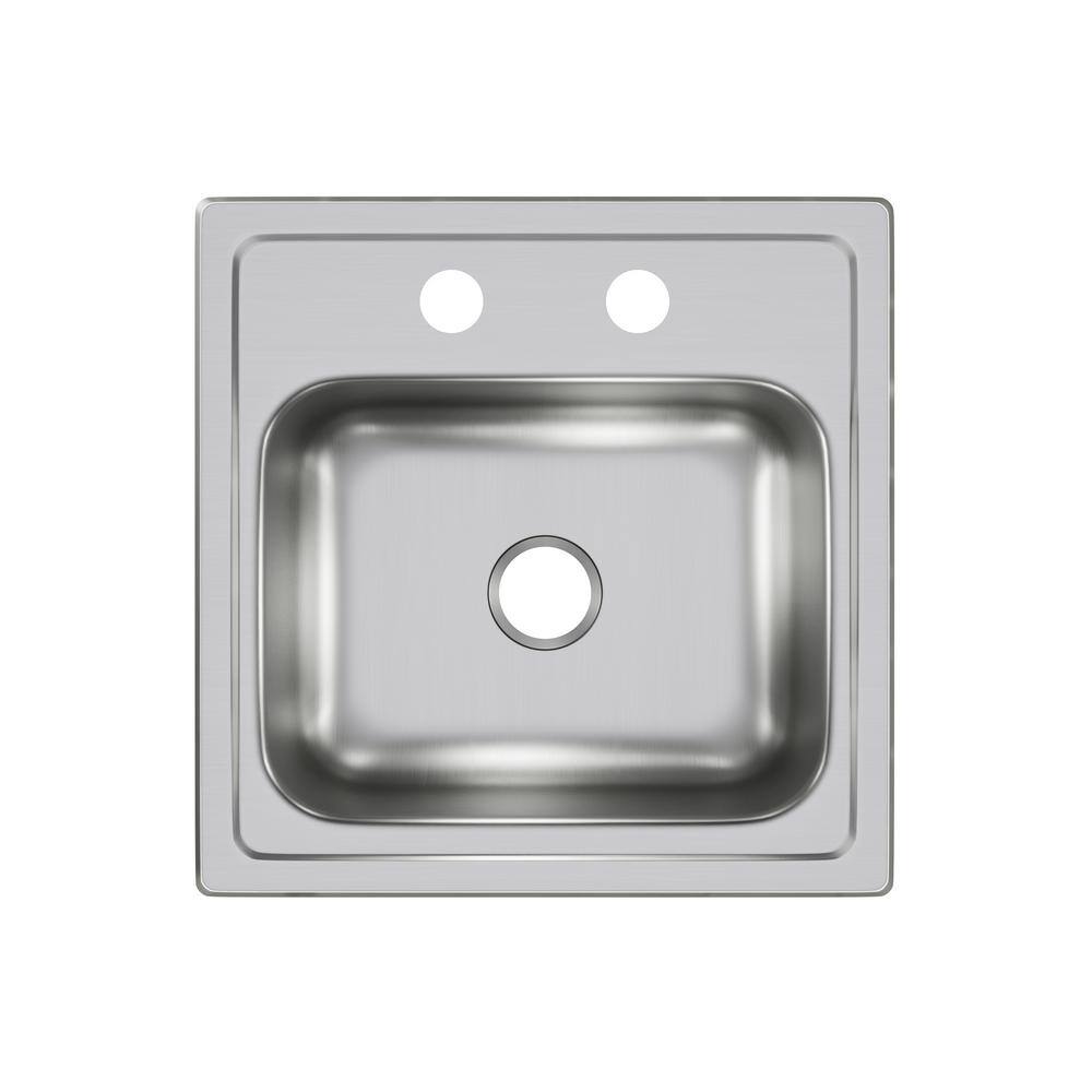 Elkay 15 in. Drop-in Single Bowl 20 Gauge Stainless Bar Sink with Faucet and Strainer Basket HD320874LFR