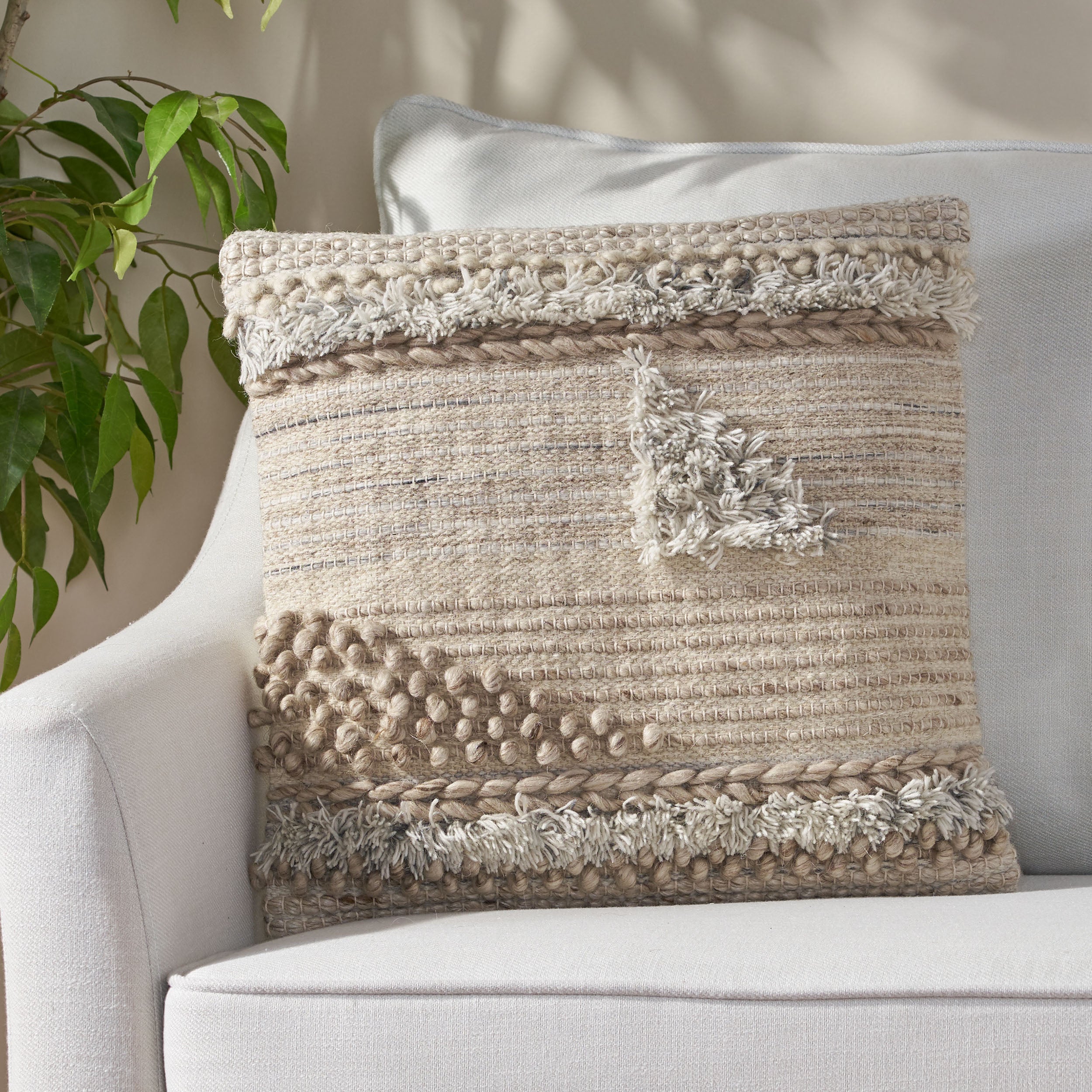 Afsheen Hand Loomed Boho Throw Pillow