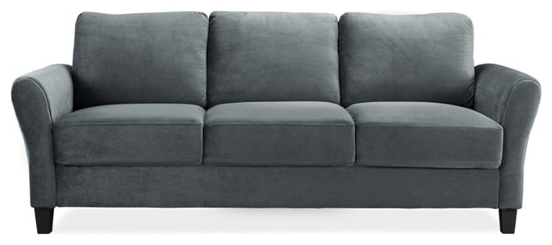 LifeStyle Solutions Transitional 2 Piece Sofa and Loveseat Set in Dark Gray   Transitional   Living Room Furniture Sets   by Homesquare  Houzz