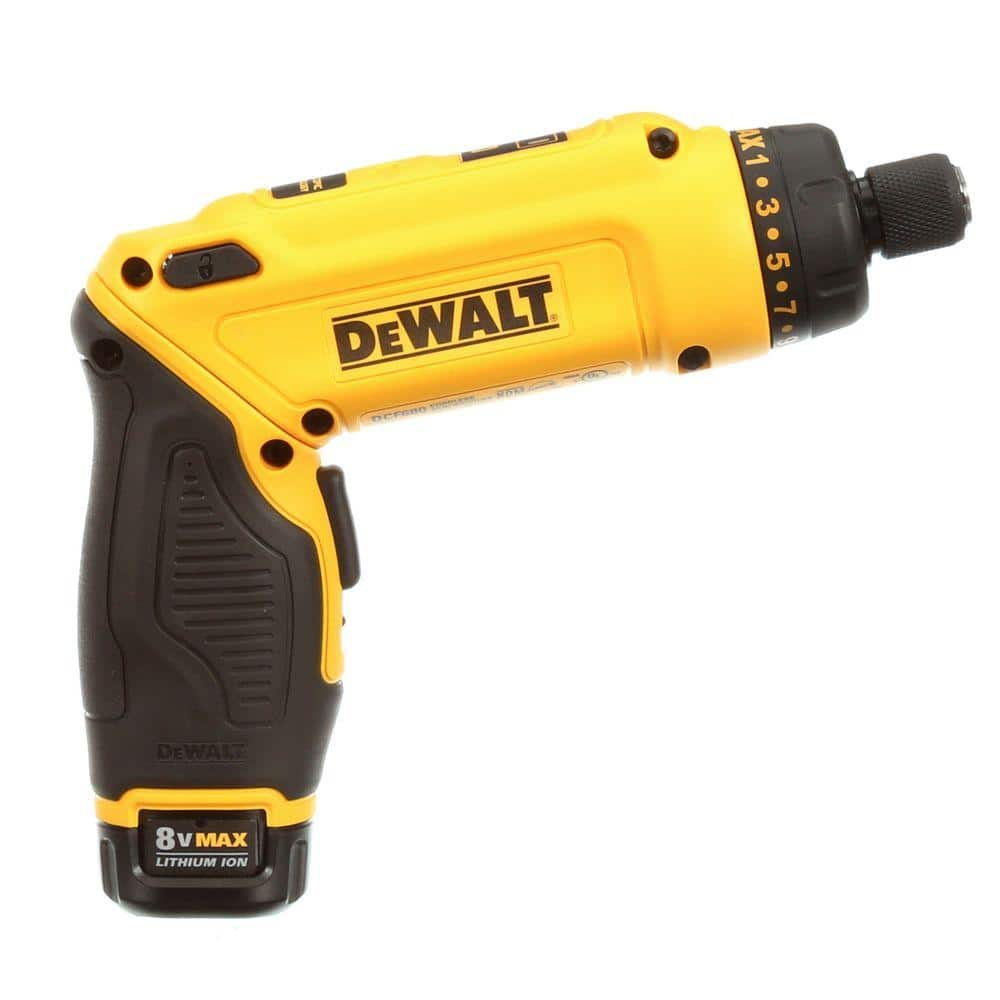 DEWALT 8V MAX Cordless Gyroscopic Screwdriver with Adjustable Handle, (2) 1.0Ah Batteries, Charger, and Bag DCF680N2