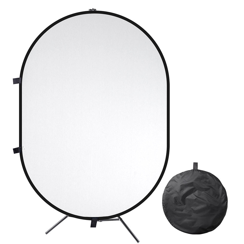 Yescom White-Black Chromakey Collapsible Background with Stand, 5'x7'