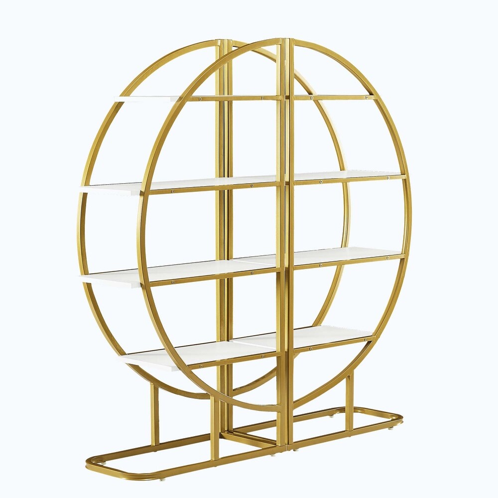 4 Tiers Home Office Open Bookshelf Round Shape