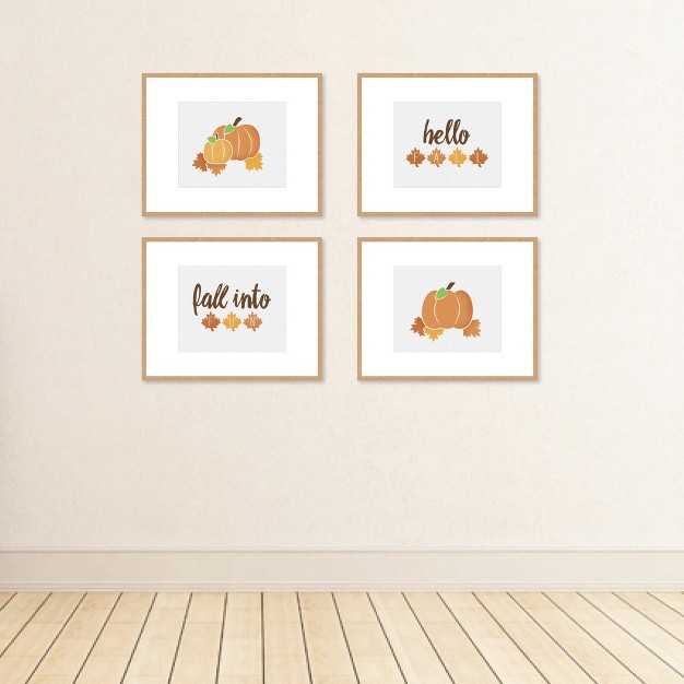 Big Dot Of Happiness Pumpkin Patch Unframed Fall Halloween Or Thanksgiving Linen Paper Wall Art Set Of 4 Artisms 8 X 10 Inches