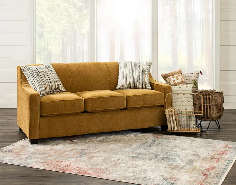 Marinette Yellow Convertible Full Sleeper Sofa