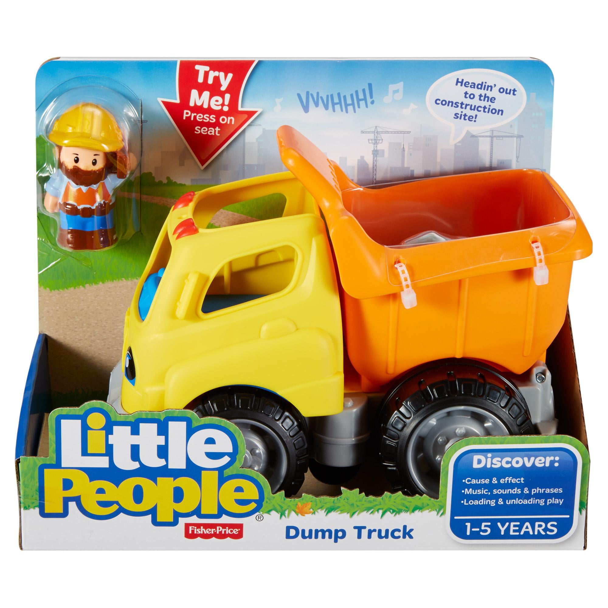 Fisher-Price Little People Dump Truck with Sounds and Construction Worker Figure