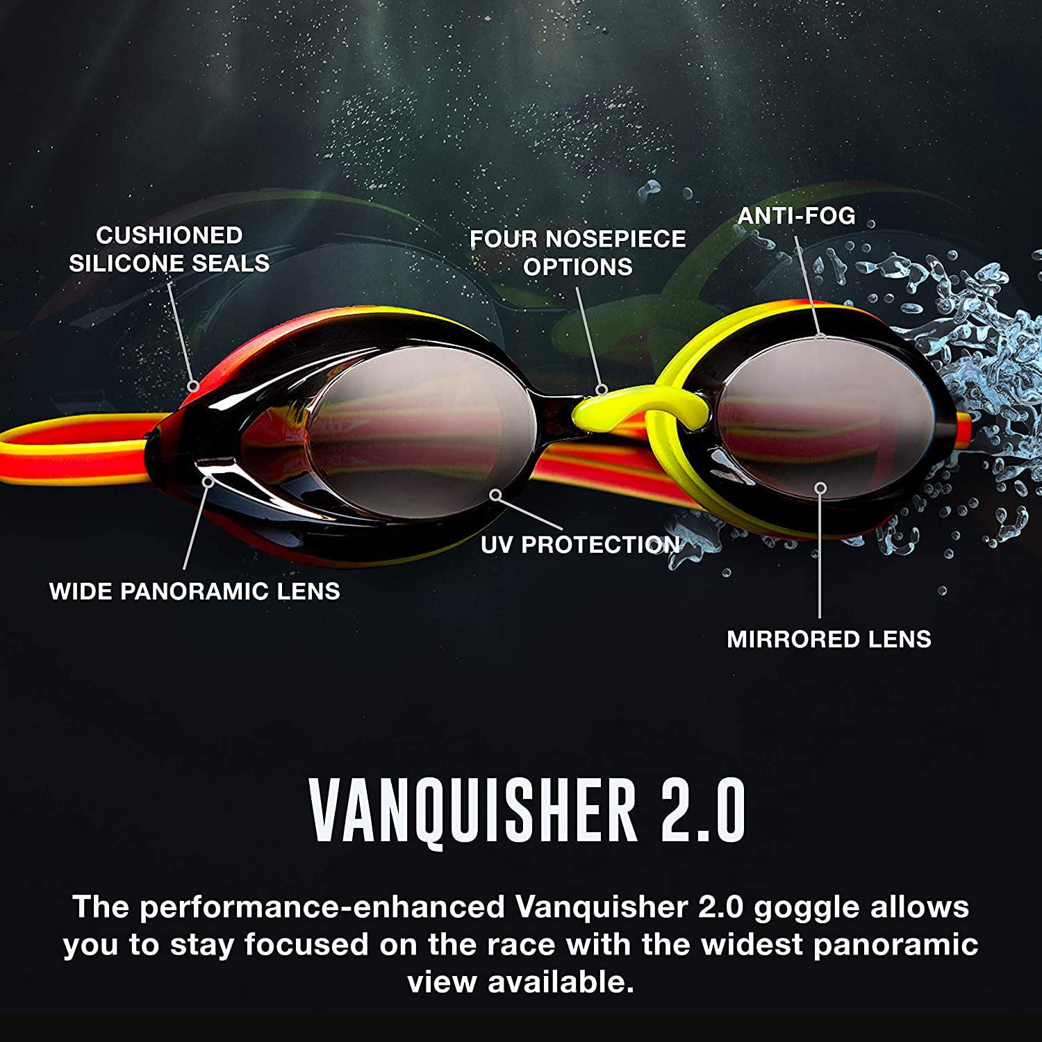 Meidong Swim Goggles Professional Swim Goggles Panoramic Swim Goggles Anti Fog UV Protection No Leaking for Adult Men Women Kids