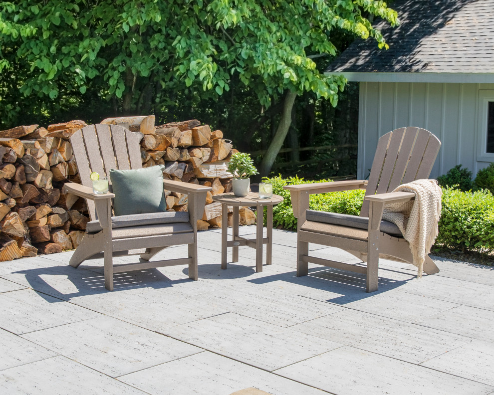 POLYWOOD Nautical 3 Piece Adirondack Set   Transitional   Outdoor Lounge Sets   by POLYWOOD  Houzz