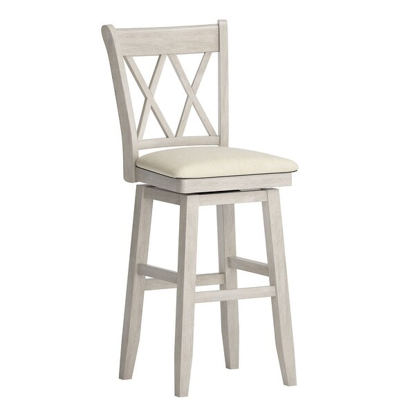 Eleanor Double X Back Wood Swivel Bar Stool by iNSPIRE Q Classic