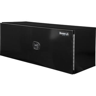 Buyers Products Company 24 in. x 24 in. x 72 in. Black Smooth Aluminum Underbody Truck Tool Box with Barn Door 1705850