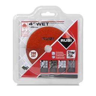 Rubi 4 in. 200 Grit Resin Wet Polishing Pad 61957