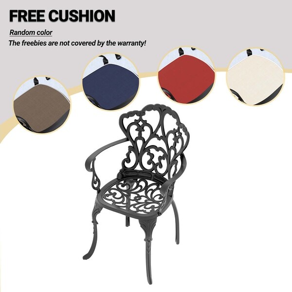 (Cushions In Random Colors)7Piece Set Of Cast Aluminum Patio Furniture With Cushions