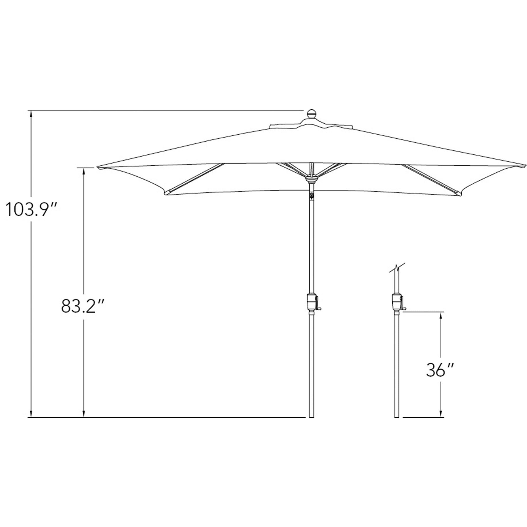 SimplyShade 6 x 10 ft. Rectangle Push Button Tilt Market Umbrella  Really Red