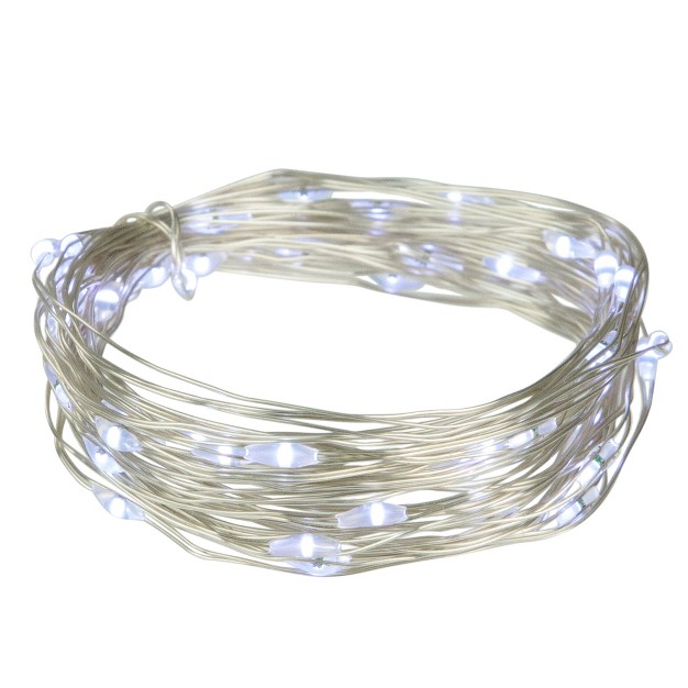 Northlight 50 count Pure White Led Micro Fairy Christmas Lights 16ft Copper Wire