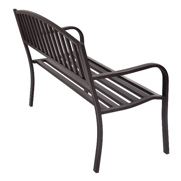 Costway 50 x27 x27 Patio Garden Bench Park Yard Outdoor Furniture Steel Slats Porch Chair Seat