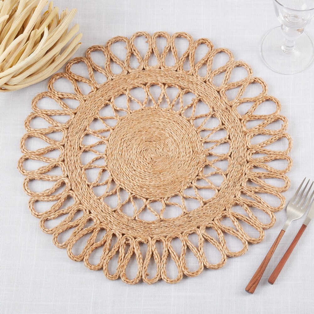 Loopy Jute Design Table Mats (Set of 4)   16\