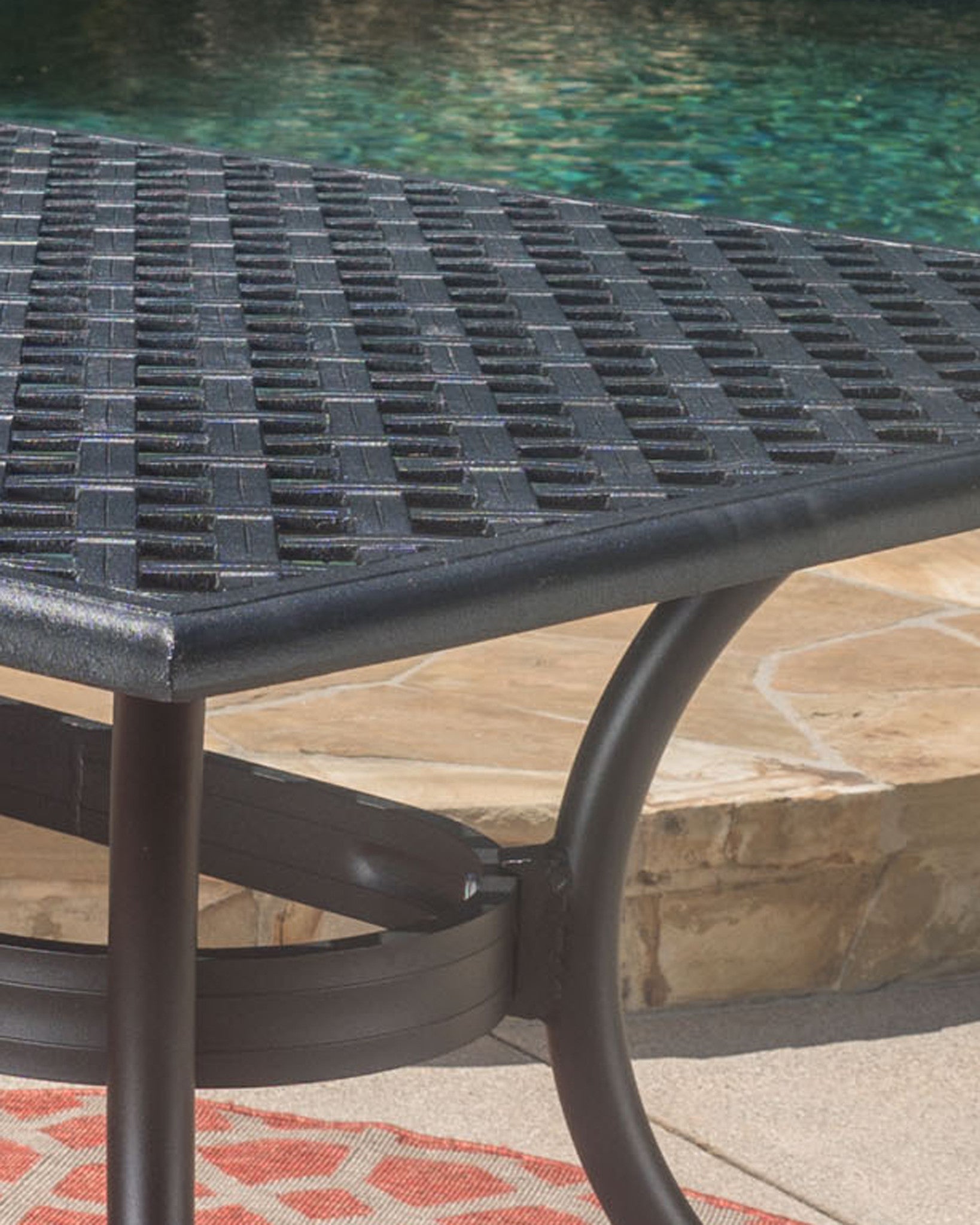 Taylor Black Sand Cast Aluminum Rectangle Table