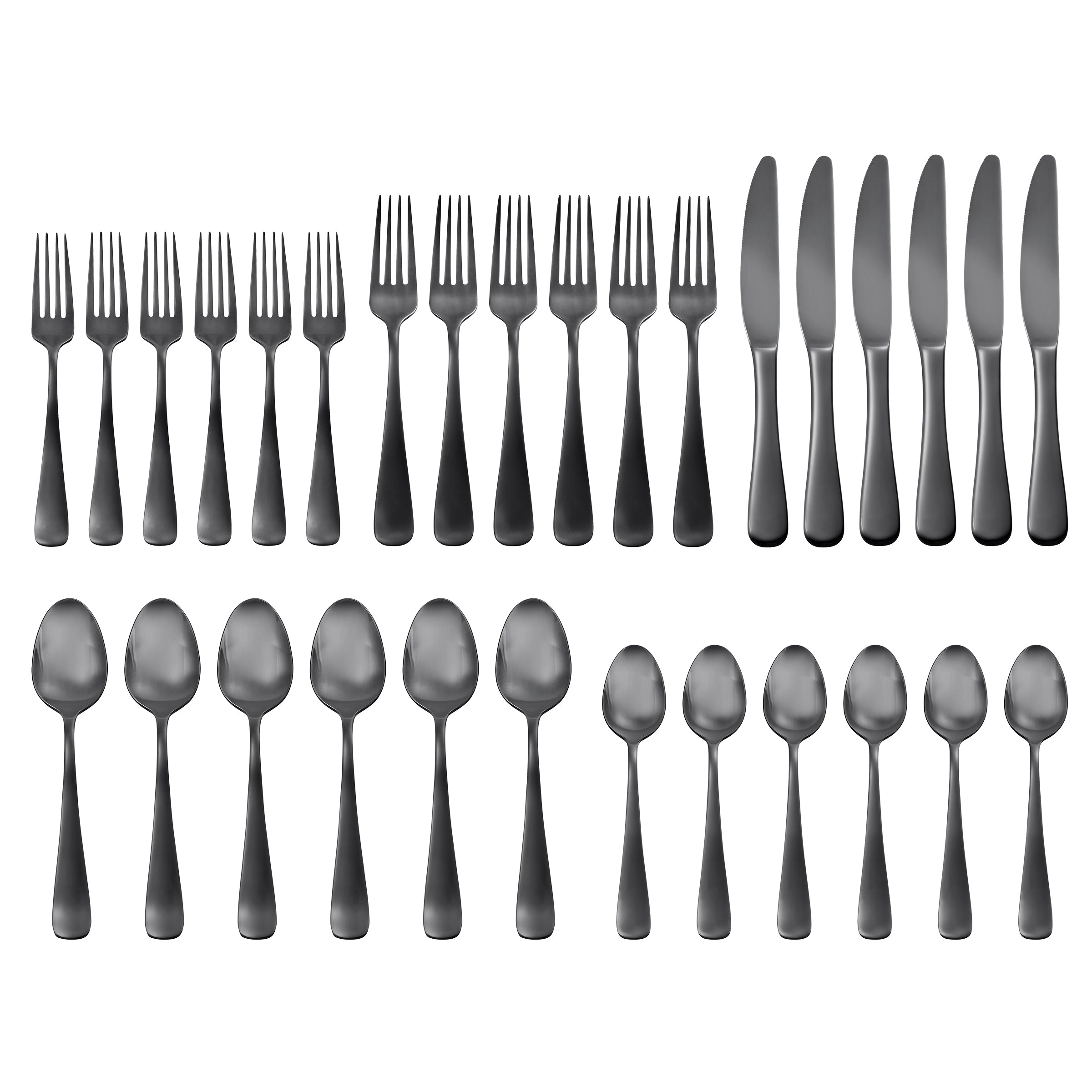 Opera Black Titanium 30-Piece Flatware Set