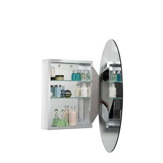 Croydex 21 in. W x 31 in. H Frameless Aluminum Surface-Mount Bathroom Medicine Cabinet with Easy Hang System WC101569YW