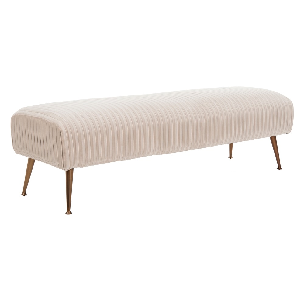 SAFAVIEH Couture Salome Giotto Almond Velvet Commerical Grade Bench   60.2\