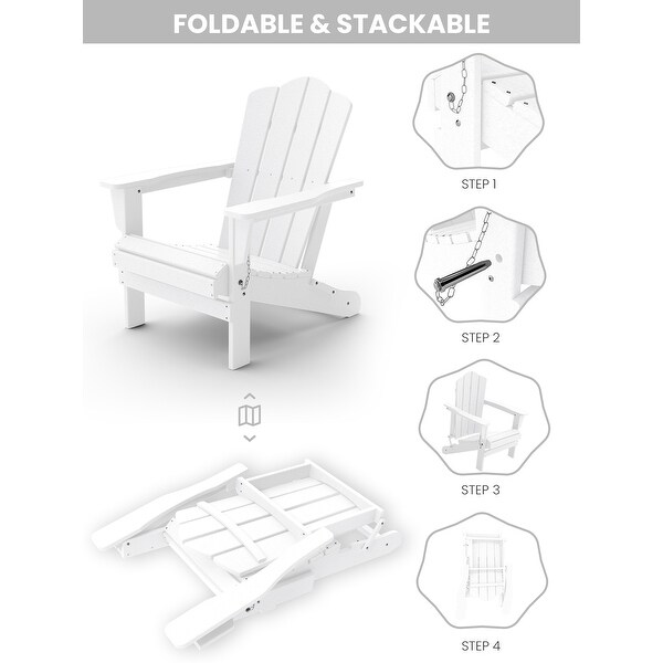 Classic Plastic Folding Outdoor Adirondack Chair Set Of 2