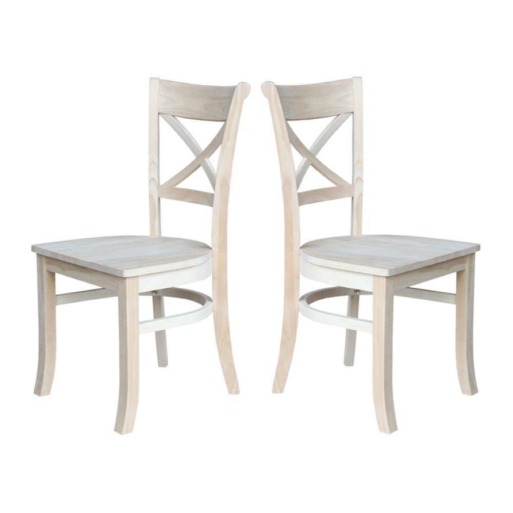 International Concepts Charlotte Unfinished Wood Side Chair (Set of 2) C-31P