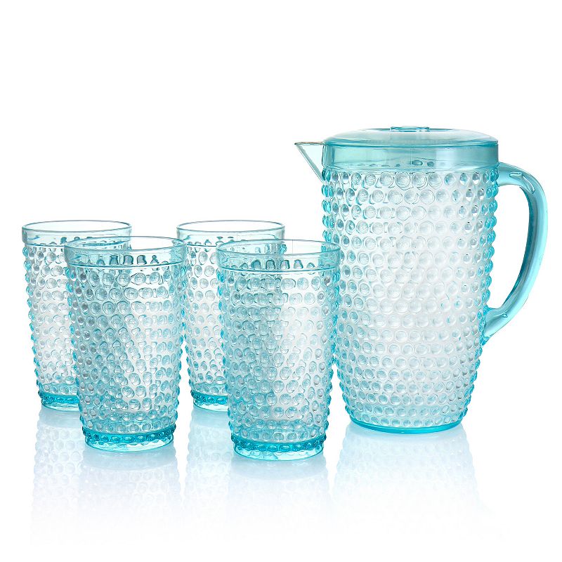 Gibson Home Malone 5 Piece Plastic Pitcher and Tumbler Set