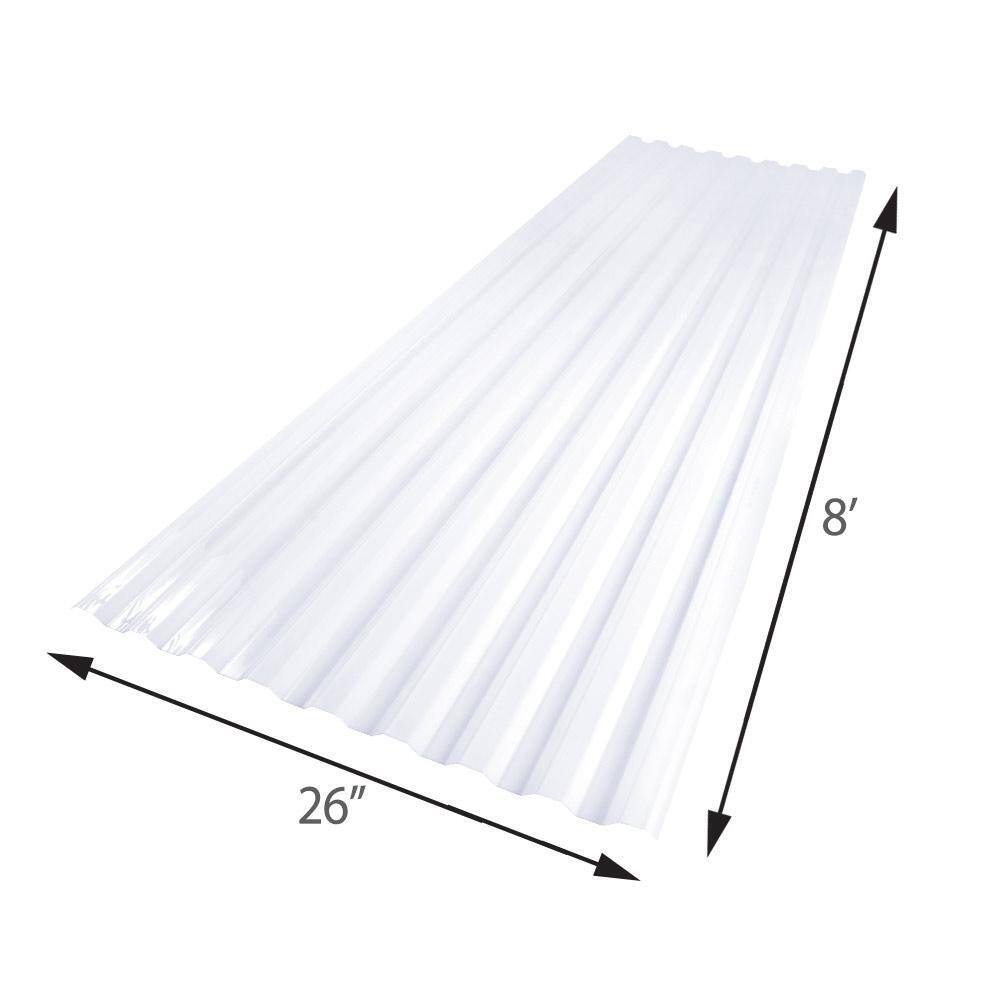 Suntuf 26 in. x 8 ft. Polycarbonate Roofing Panel in Clear 101697