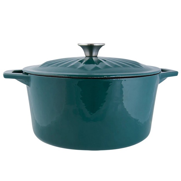 Taste Of Home 5 qt Enameled Cast Iron Dutch Oven With Lid Sea Green