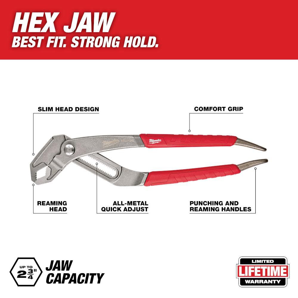 Milwaukee 12 in. Hex-Jaw Pliers 48-22-6212 from Milwaukee