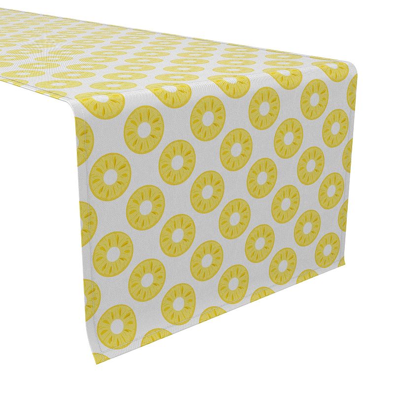 Table Runner， 100% Cotton， 16x72， Summer Pineapple Slices