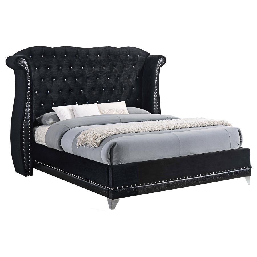 Barzini Tufted Upholstered Bed Black