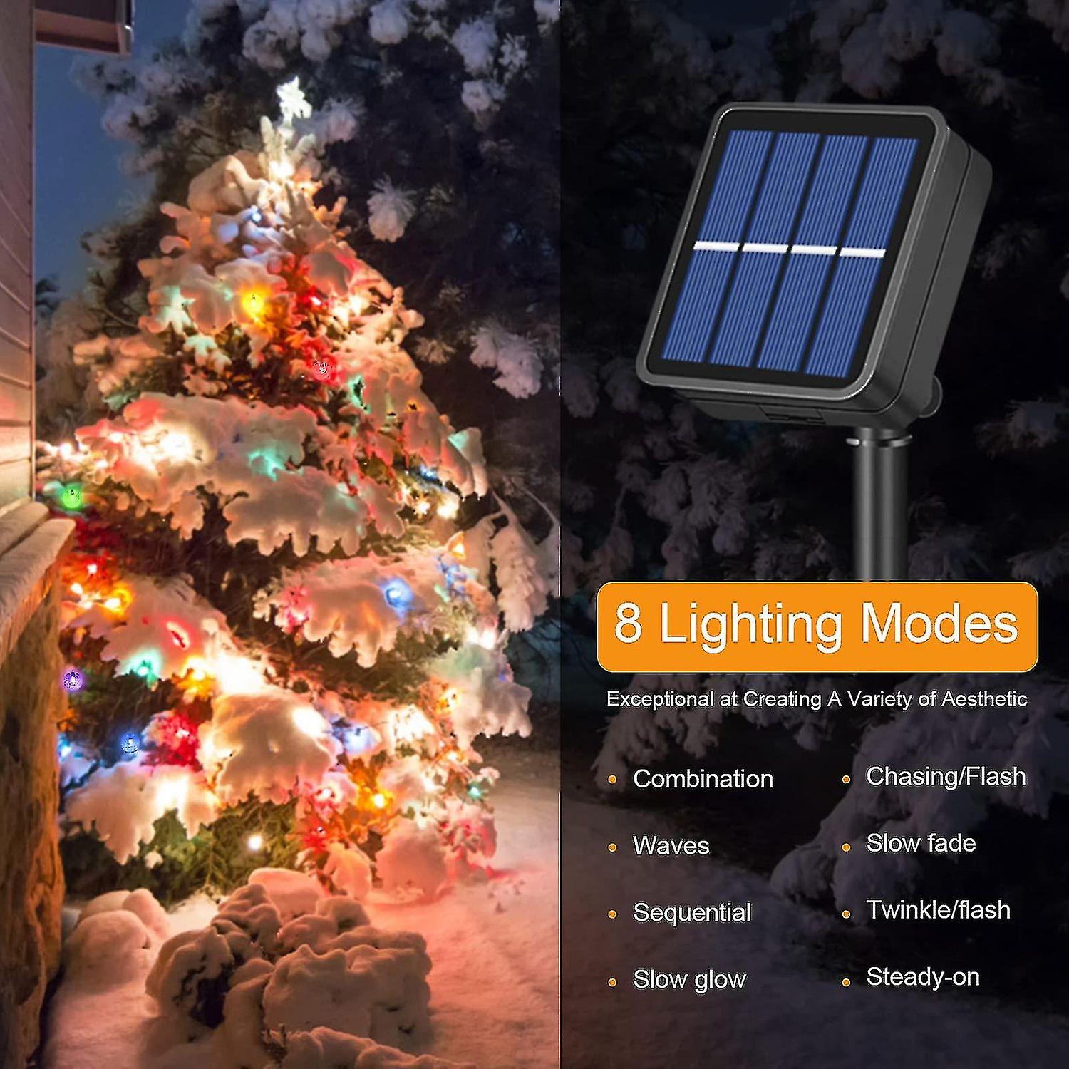 Solar Lights Outdoor Garden，50led Solar Garden Lights，8 Modes 7.5m/25ft Waterproof Solar Powered Glo