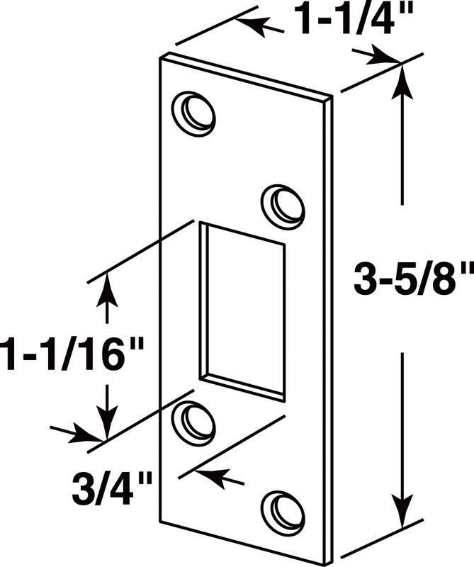 Prime-Line 3.625 in. H X 1.25 in. L Nickel Steel High Security Deadbolt Strike