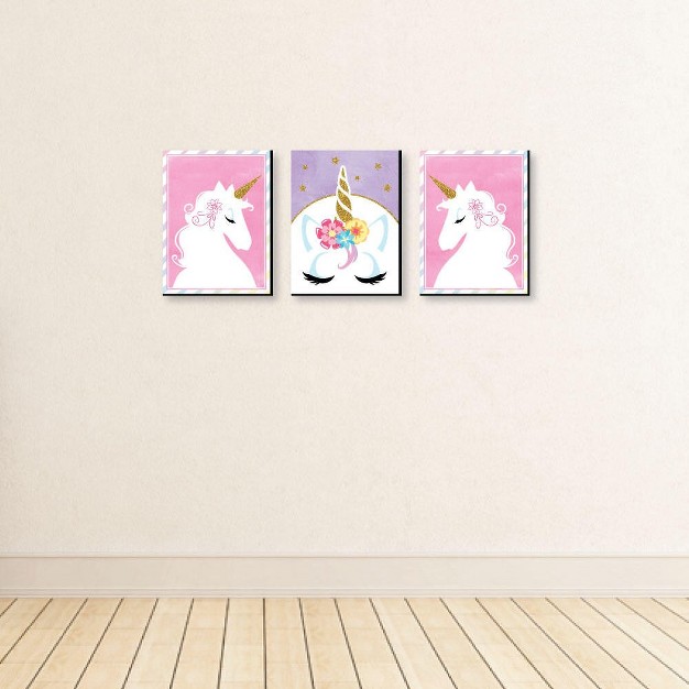 Big Dot Of Happiness Rainbow Unicorn Baby Girl Nursery Wall Art And Kids Room Decorations Gift Ideas 7 5 X 10 Inches Set Of 3 Prints