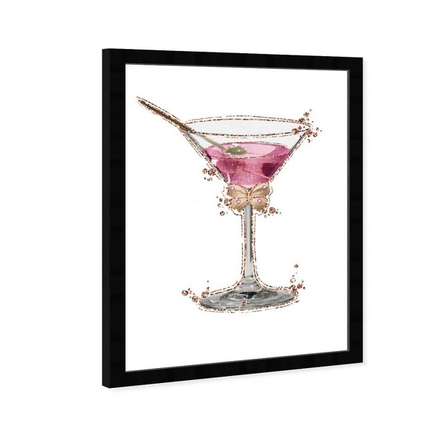 X 21 quot Fashion Cocktail Bar Cart Ii Framed Wall Art Print Pink Wynwood Studio