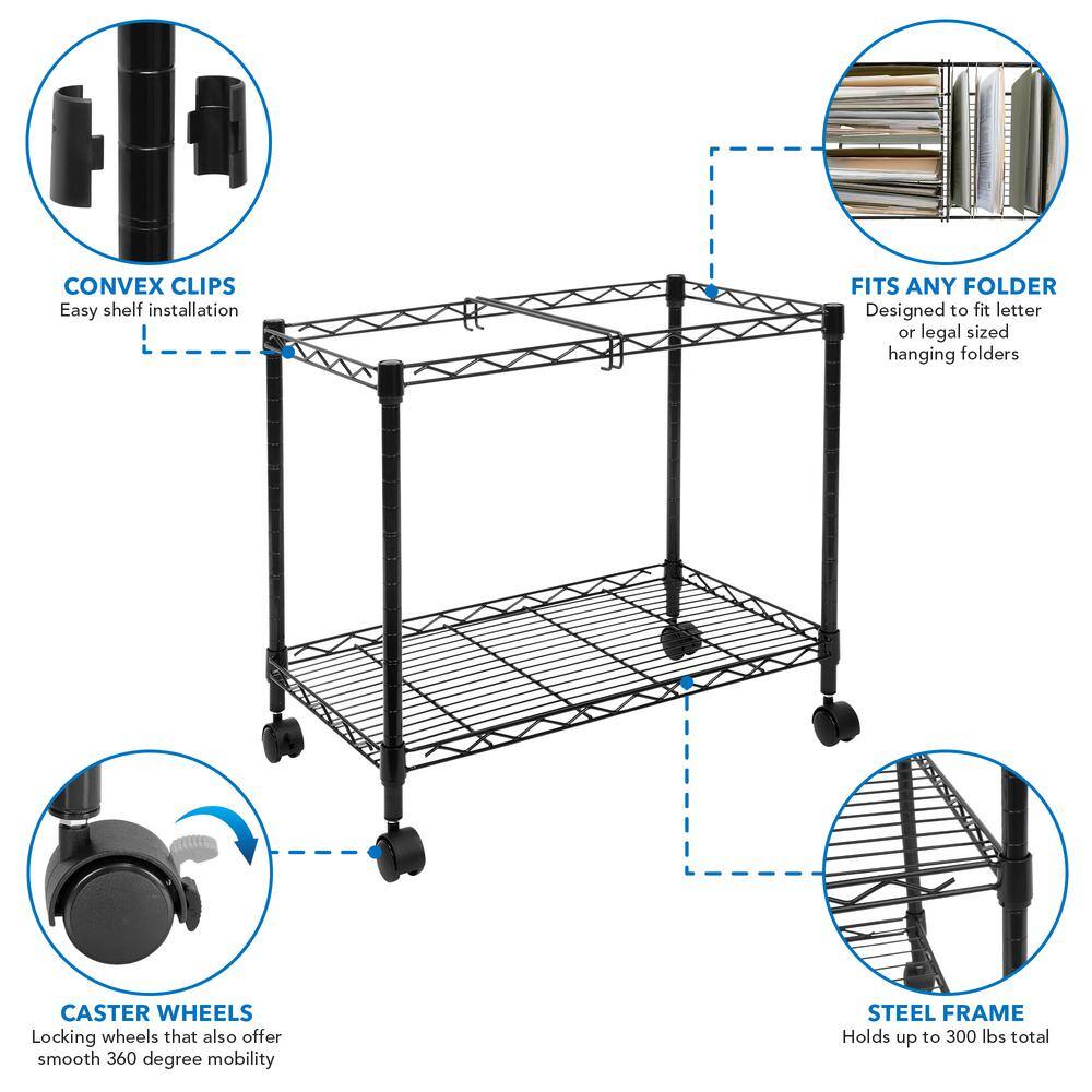 mount-it! Rolling File Cart with Folder Rack MI-7858